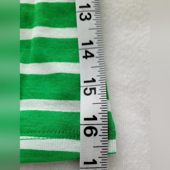 NWT Women's Sz Small Pajama Set, Green and White Striped - Picture 5 of 16